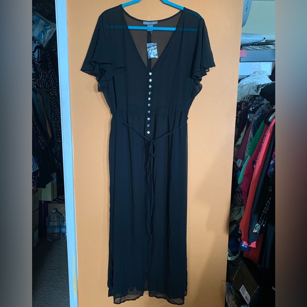 Black Sheer Topper Kate & Mallory 1X NEW